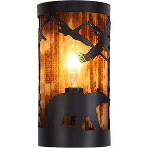 Rustic Bear Wall Sconces, Farmhouse Indoor Wall Light Fixtures, E26 Base Modern